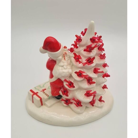 Vintage Cardinal Christmas Tree with Santa - Picture 2 of 6